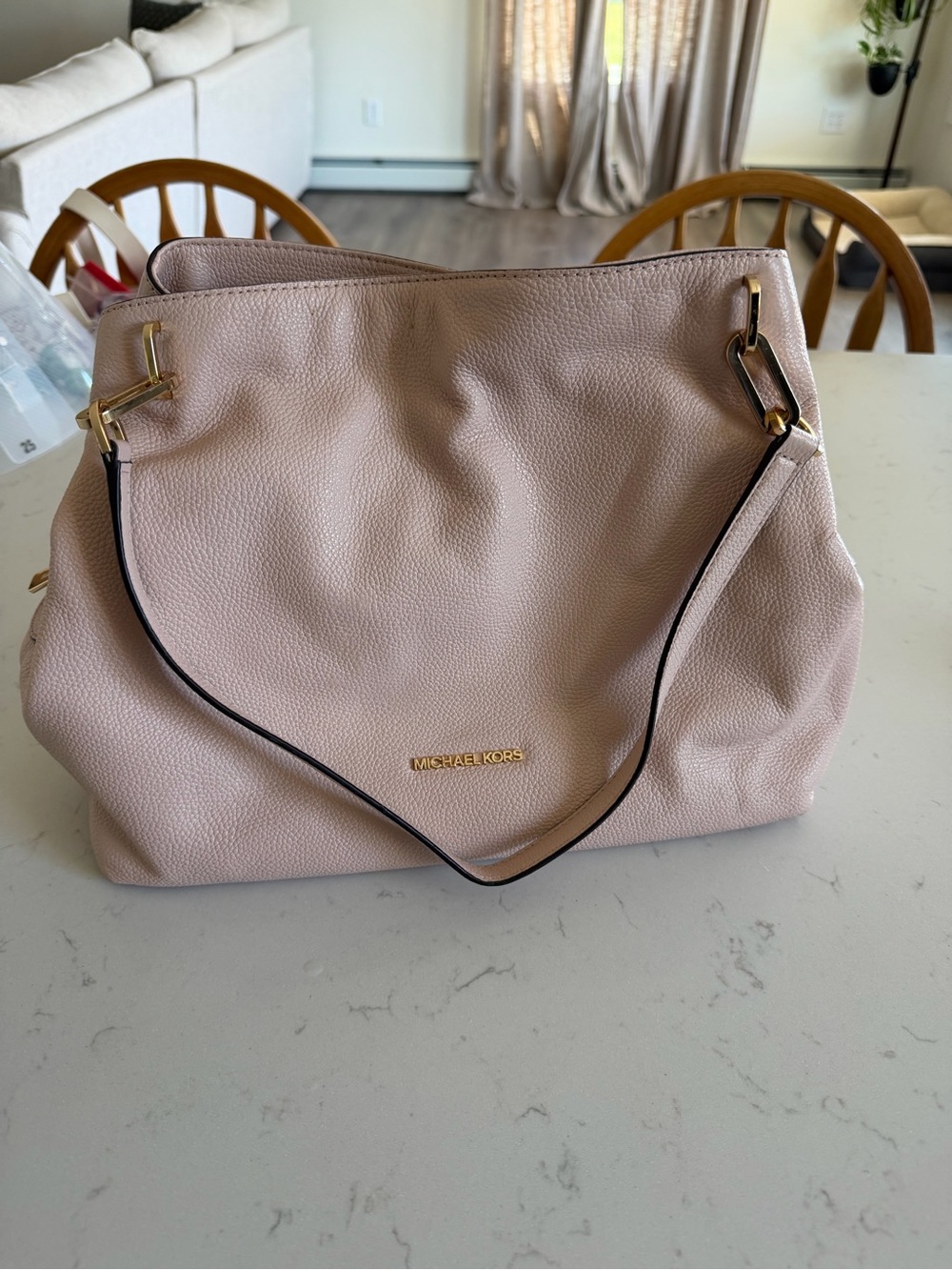 Michael Kors Soft Pink Pebbled Leather Shoulder Tote
